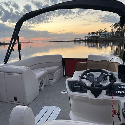 Sunset from the pontoon deck